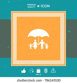 Family under umbrella - Family protect icon