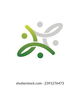 Family Union Networking line modern logo, happy motivated people family together human unity, logotype element for template.