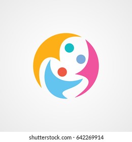 Family Unity Logo Icon With Circle And Clean Background