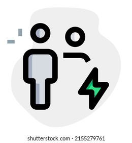 family users with a flash layout isolated on a white background
