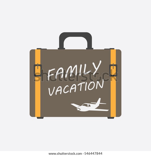 Family\
vacation concept flat vector illustration. Suitcase for tourism,\
journey, trip, tour, voyage, summer\
vacation.