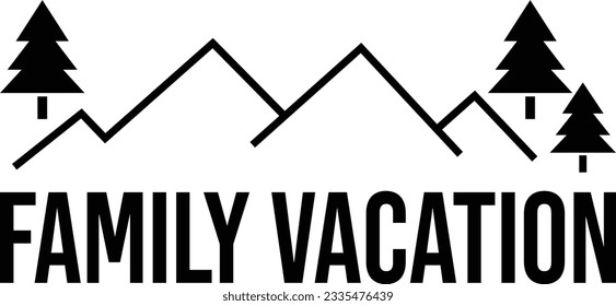 Family Vacation Design Layout (Editable) - Vector Illustration