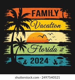 family vacation florida 2024 t-shirt design