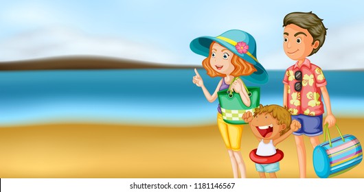 A family in vacation illustration