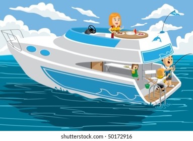 family vacation on a yacht