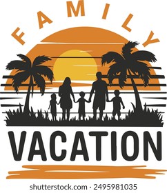  Family Vacation T Shirt Design, Vacation Summer Design.