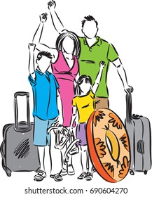 family vacation vector illustration