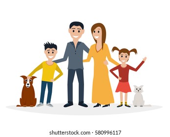 Family. Vector flat illustration.