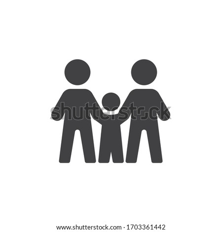 Family vector icon. filled flat sign for mobile concept and web design. Parents and baby holding hands glyph icon. Parenthood symbol, logo illustration. Vector graphics