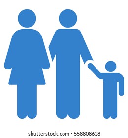 Family vector icon. Flat cobalt symbol. Pictogram is isolated on a white background. Designed for web and software interfaces.