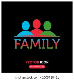 Family Vector Icon Illustration