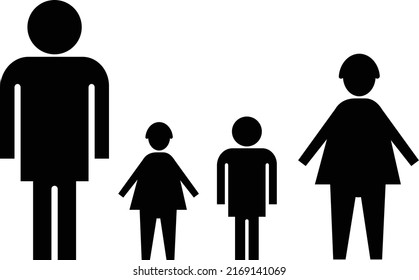 Family vector icon illustration isolated on white background. Family icon.