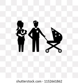 Family vector icon isolated on transparent background, Family logo concept