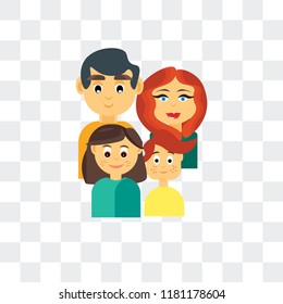 Family vector icon isolated on transparent background, Family logo concept