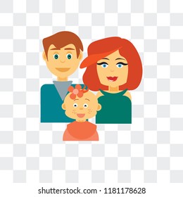 Family vector icon isolated on transparent background, Family logo concept