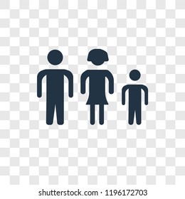 Family vector icon isolated on transparent background, Family transparency logo concept