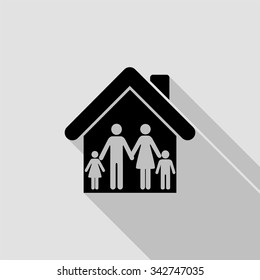 family vector icon with long shadow