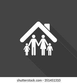 family vector icon with long shadow