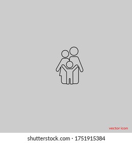 
family vector icon. on a gray background. vector lustration