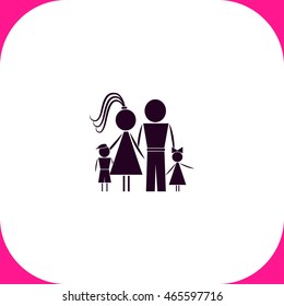 Family vector icon on white background.