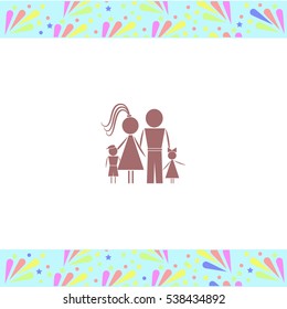 Family vector icon on white background. Isolated illustration. Business picture.