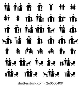 Family vector icon set