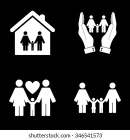 Family - vector icon, set