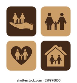 Family  - vector icon; set