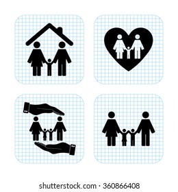 Family  - vector icon; set