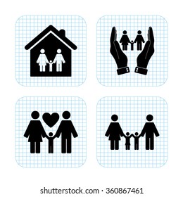 Family -  vector icon; set