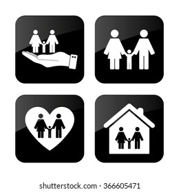 Family  - vector icon; set