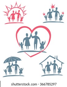 Family. Vector icon set.