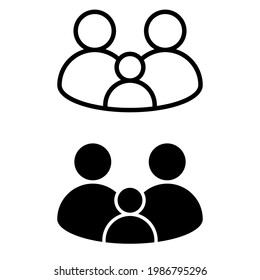 Family vector icon set. relatives illustration sign collection. people symbol.