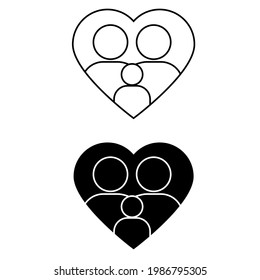 Conjunto de iconos de vector de familia. colección de signos de ilustración de parientes. símbolo de la gente.