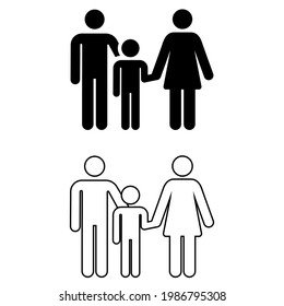 Family vector icon set. relatives illustration sign collection. people symbol.