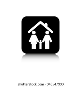 Family - vector  icon with shadow