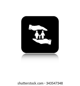 Family - vector icon  with shadow