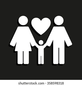 Family -  vector icon with shadow