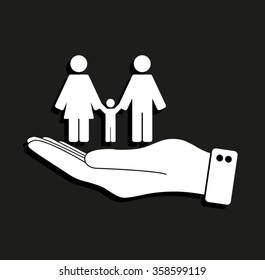 Family -  vector icon with shadow