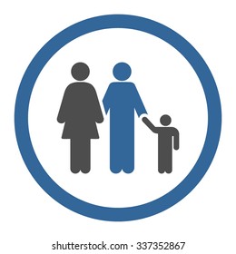 Family vector icon. Style is bicolor flat rounded symbol, cobalt and gray colors, rounded angles, white background.