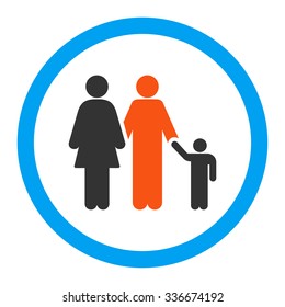 Family vector icon. Style is flat rounded symbol, bright colors, rounded angles, white background.