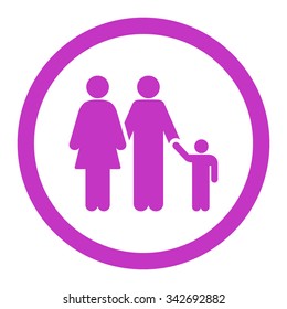 Family vector icon. Style is flat rounded symbol, violet color, rounded angles, white background.
