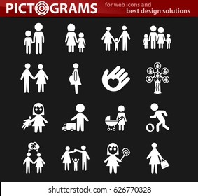 family vector icons for user interface design