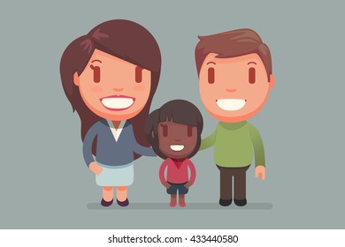 Family vector illustration: Adoption