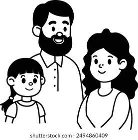 A family vector illustration captures the warmth and bond of loved ones in a digital art style. Perfect for creating heartwarming designs, this versatile artwork adds a personal touch to any project.
