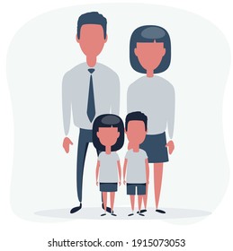 Familie - Vektorgrafik, Flachdesign, Cartoon-Stil, isolierter Hintergrund.