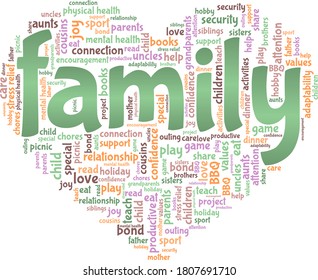 Family Vector Illustration Word Cloud Isolated Stock Vector (Royalty ...