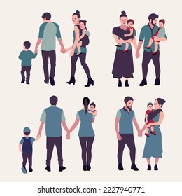 Family vector is an image design that includes father, mother, brother and sister.