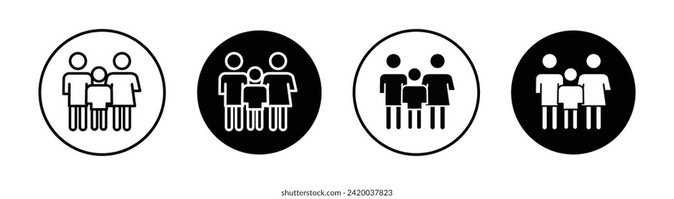 Family vector line icon illustration.