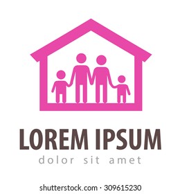 Family Vector Logo Design Template. House Or Home Icon